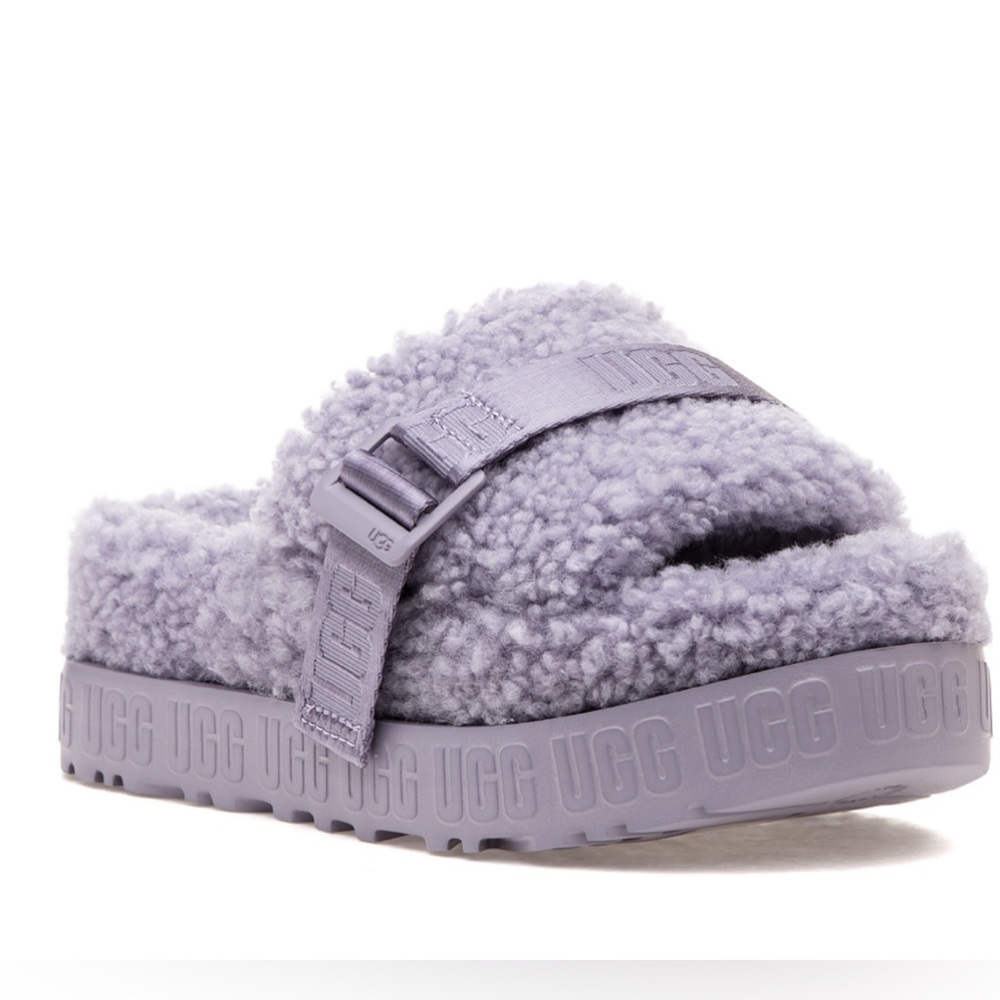 Ugg women’s Fluffita platform slip on shoes color June Gloom/lavender size 7